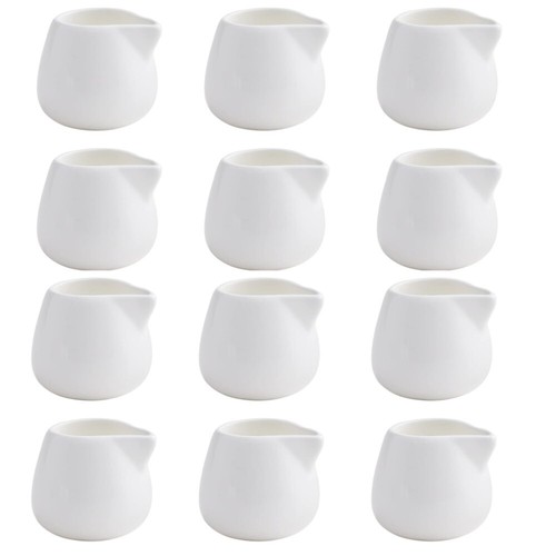 3oz white ceramic mini milk - ceramic,