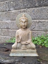Chinese Vintage Soapstone Carving Of A Buddha Religious Figure Asian Art Decor