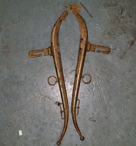 Antique horse hames pair - hames, 19th