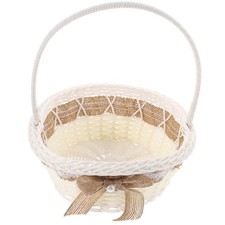  Small Woven Basket Wedding Flower Girl Straw Baskets with Handles
