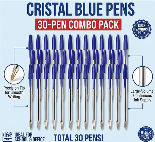 30x blue ballpoint pens - ballpoint, bulk