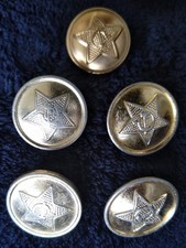 5 x (4+1) ORIGINAL 21mm Soviet Army Uniform Buttons