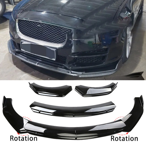 Gloss black car front bumper - black,