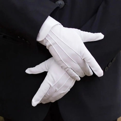 Pair white formal - 1, gloves