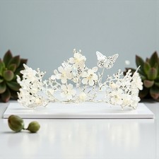 Silver tiara with butterfly