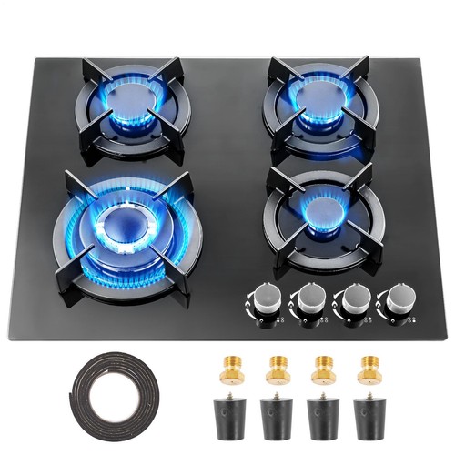 Gas hob burners black - hob,