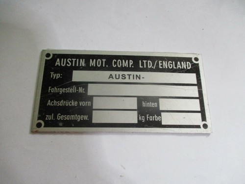 Plate austin mini - a, 35