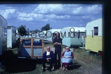 35mm Slide Morris Minor traveller And people At Caravan Site 1960's 