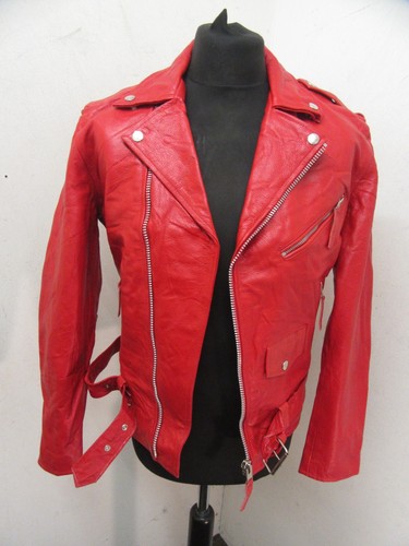 Vintage red leather brando - leather,