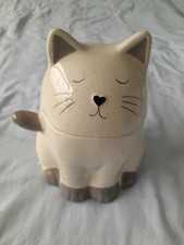 CUTE CAT, BISCUIT/COOKIE JAR/BARREL - Vintage (Unused) - GLAZING FLAWS / ISSUES