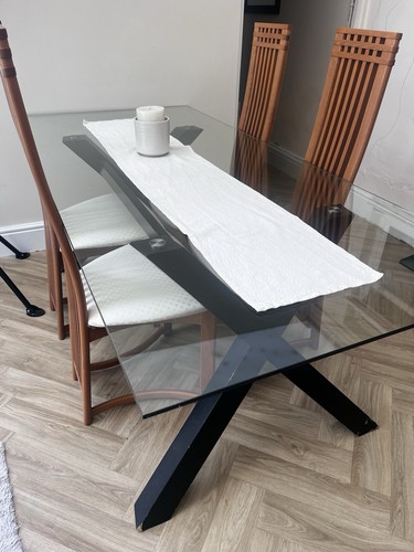 Rectangular glass top dining - glass,