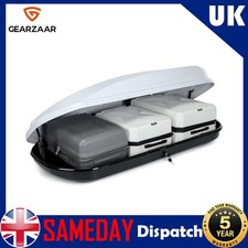 NEW 450 Litre Car Roof Top Box Gloss White 90KG Large Luggage Camping Travel