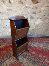 VINTAGE EDWARDIAN OAK  MAGAZINE RACK