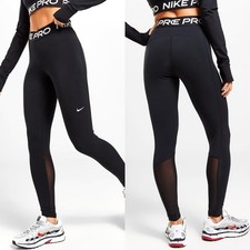 Nike Pro Kids Girls  Juniors Leggings Gym Activewear Black Cotton Skinny Fit