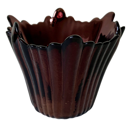 Chocolate brown glass - brown, candle