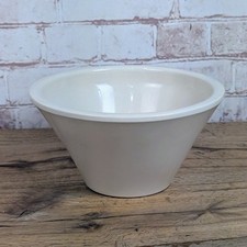 Vintage Original White Pottery Glazed Cream Dairy Bowl Country Farmhouse Kitchen