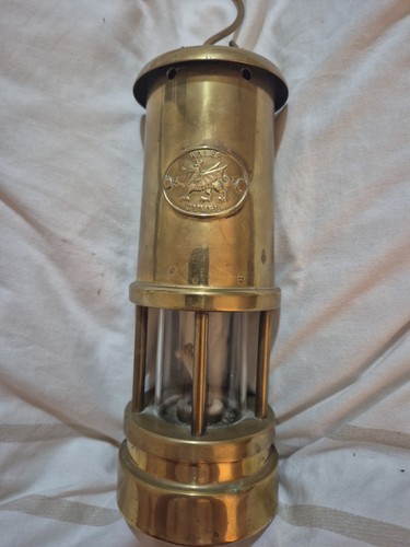 Used vintage brass oil lamp - used,