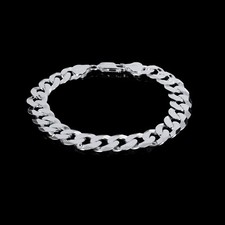 Heavy Italian 925 Sterling Silver Curb Chain Bracelet for Men, Women, Boys