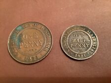 1 Australian penny and 1/2
