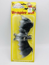 Vintage Rubber Vampire Bat Halloween Hong Kong 8” Hanging Display Benkson Spooky