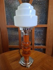 Art Deco  Catalin / Bakelite / Phenolic Table Lamp with Stepped Glass Shade
