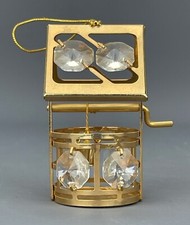 24K GOLD PLATED WISHING WELL Embellished with REAL CRYSTAL 6.5cm x 5cm x 5cm 37g