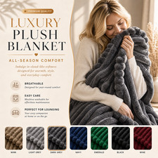 Large Ribbed Faux Fur Warm