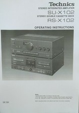 Technics SU-X102 - RS-X102 Midi System - Operating Instructions - USER MANUAL 