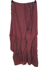 Ischiko 100% Wool Red And Black Woven Irregular Midimaxi Skirt Size 12 