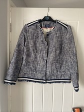 Joules Ladies Size 14 Navy And White Jacket