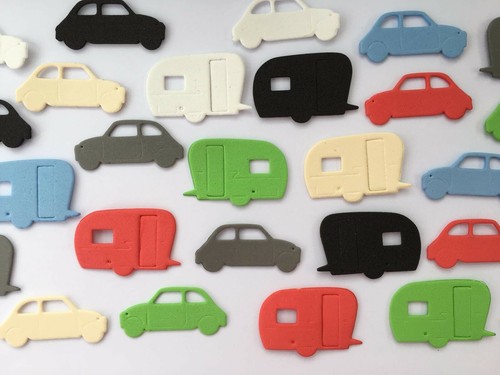 Car caravan card - car,