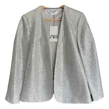 BNWT Zara Silver Cape Size XS