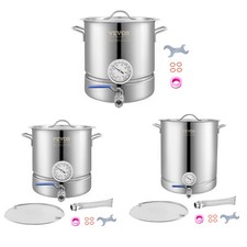 VEVOR Stainless Steel Home Brew Kettle Set 5/16 Gal Beer Stock Pot