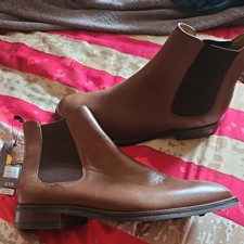 Marks & Spencer Brown Leather Chelsea  Boots Size UK 10 Brand new cost  £79 