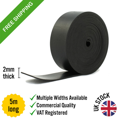 Solid rubber strip 2mm - rubber, thick