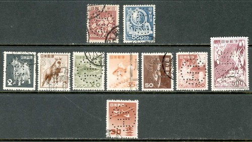 Japan perfins 1947 ten - japan, 1947-55,