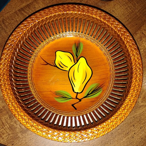 Vtg reticulated hand painted - hand,