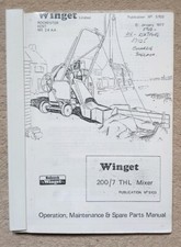 WINGET 200/7 THL MIXER PARTS & OPERATORS MANUAL