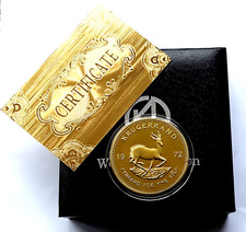 1972 Gold 1oz 24K-P MOST FAMOUS Krugerrand Coin South Africa BOX & COA MUST SEE!