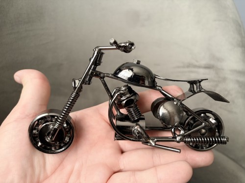 Black motorcycle sculpture - black,