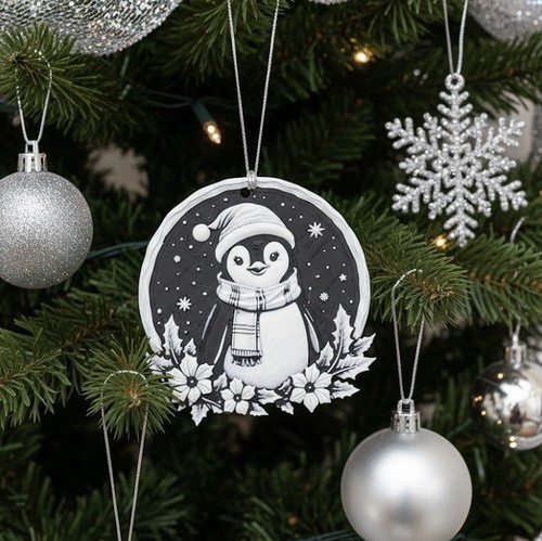 Penguin christmas ornament - penguin, 3d