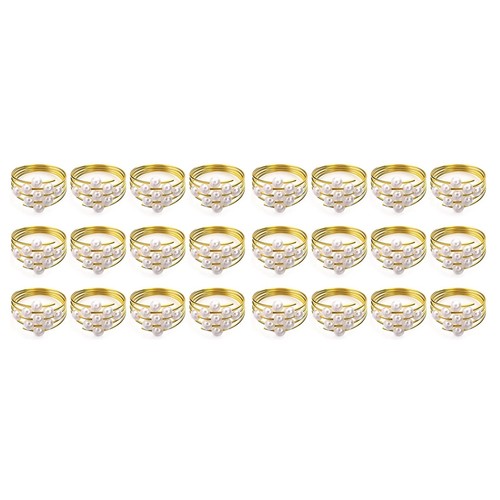 Set gold napkin - , rings