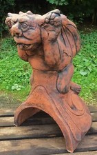Cheeky Tongue gargoyle roof finial half round decorative stone ridge tile