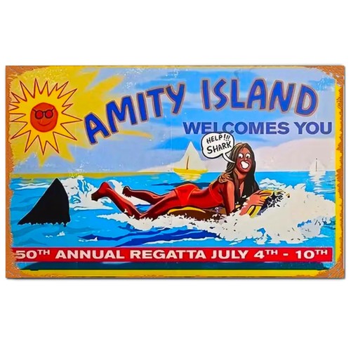 Jaws amity island vandalised - amity,