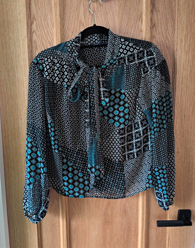Pussybow blouse with black - blouse,