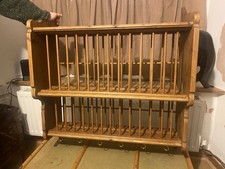 Vintage Pine Plate Rack Wall