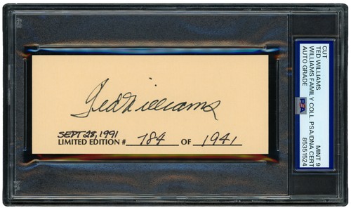 Ted williams signed 2x5 - ted, cut