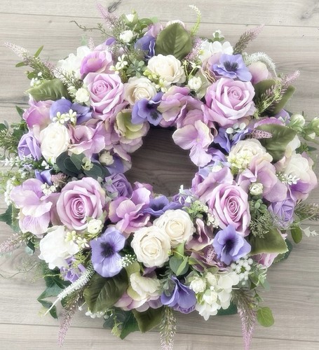 Artificial floral door wreath - door,