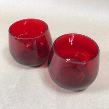 Small Red Crackle Effect Tumbler Glasses Set of 2