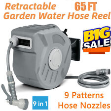 20m Garden Patio Hose Reel Wall Mounted Retractable Auto Rewind Pipe 180° Swivel